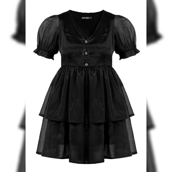 Andie Puff Sleeve Organza Dress - Picture 2 of 9